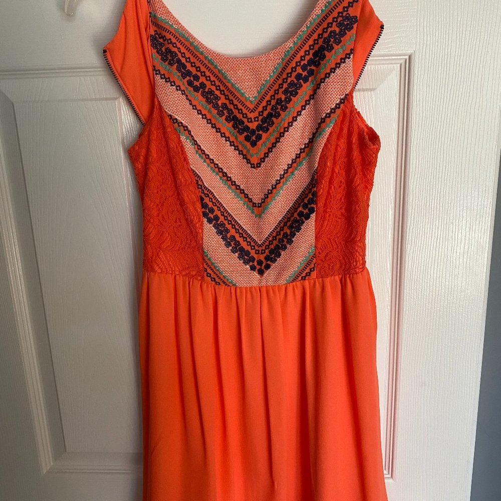 Orange patterned Juniors Dress